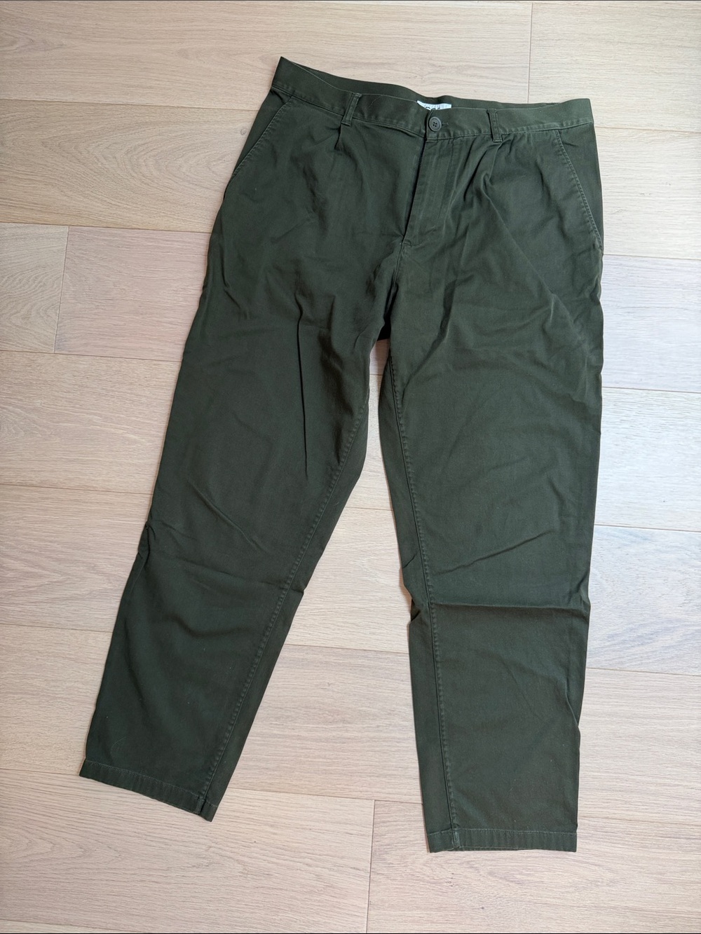 COS Men's Olive Green Casual Chino Pants Size 36R